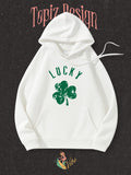 Women's Hoodie Lucky Green Four Leaf Clover Surrounded By Fresh Spring Vibes