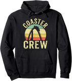 Men's Hoodie Coaster Crew Vintage Sunset Colors With Rollercoaster Track Silhouette Hoodie
