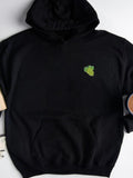 Men's Hoodie Minimalist Embroidery Of Small Green Fresh Juice Grapes Cluster Design Grapes