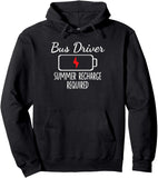 Men's Hoodie Bus Driver Summer Recharge Required Battery Symbol Hoodie