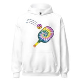 Men's Hoodie Colorful Swirling Tie Dye With Flying Pickleball Paddle