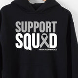 Men's Hoodie Support Squad Bold Letters With Awareness Ribbon On Hoodie