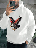 Men's Hoodie Majestic Wings Soaring Over Snowy Peaks Fierce Flying Eagle
