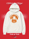 Women's Hoodie Happy Halloween Pumpkin With Flying Bats In Spooky Autumn Night