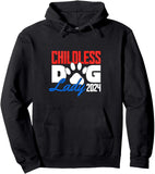 Men's Hoodie Childless Lady With Paw Print And Bold 2024 Dog