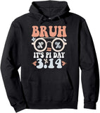 Men's Hoodie Bruh Nerdy Glasses With Math Symbols For Pi Day