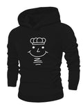 Men's Hoodie Playful Line Art Smiling Face Wearing A Simple Chef Hat