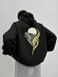 Men's Hoodie Majestic Forest Moonlight With Howling Wolf Under Luminous Sky