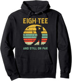 Men's Hoodie Eigh Tee Retro Striped Sunset With Golfer Silhouette Graphic
