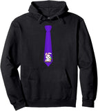 Men's Hoodie Playful Cartoon Rabbit With Easter Eggs Patterned Purple Tie