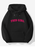 Men's Hoodie This Girl Bold Pink Letters Centered On Black Hoodie