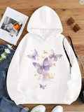 Women's Hoodie Pastel Lavender Butterflies With Splashes Of Golden Highlights Butterfly