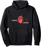 Men's Hoodie Aaaaand I Am Back With Red Anatomical Heart Graphic