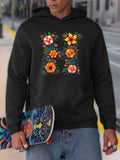 Men's Hoodie Vibrant Garden Of Blooming Florals With Lush Green Leaves Under Sunlight Flowers