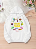 Women's Hoodie Candy Sweets With Colorful Wrapped Sugar Treats Surrounding Gummy Lollipops Hoodie