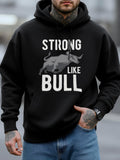 Men's Hoodie Strong Like Charging Energy Massive Wild Bull