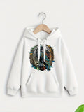 Women's Hoodie Colorful Feathers Resting Gracefully In A Nest Bird