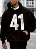 Men's Hoodie Distressed Bold Numbers With Sporty Urban Street Hoodie