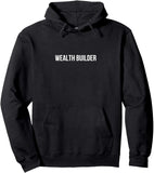 Men's Hoodie Wealth Builder Simple Bold White Text Hoodie