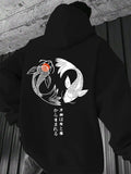 Men's Hoodie Yin Yang Balance With Swirling Patterned Koi Fish