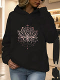 Women's Hoodie Delicate Mandala With Layers Of Petals And Stylized Lotus Blossom
