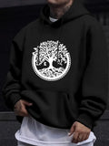 Men's Hoodie Flourishing Roots Spreading Branches Under Flying Birds Tree
