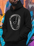 Men's Hoodie Carabiner Shape Featuring A Figure Climbing With Rope Urban Hoodie