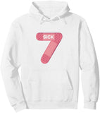 Men's Hoodie Sick Pink Bandage Forming A Large Number Seven