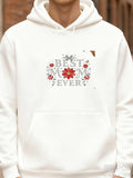 Men's Hoodie Best Mom Ever Surrounded By Red Blossoms And Delicate Green Leaves Hoodie
