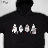 Men's Hoodie Quirky Ghosts With Stacked Books And Colorful Student Accessories Ghost