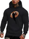 Men's Hoodie Dynamic Action Silhouette With Oversized Football Graphic