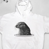 Men's Hoodie Gentle Rippling Water Around A Calm Swimming Otter