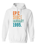 Men's Hoodie Epic Since January Vibrant Teal Orange White Hoodie 1995