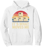 Men's Hoodie Its What Moves Me Retro Sunset With Keyboard Keys Gaming Hoodie
