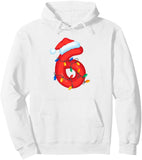 Men's Hoodie Festive Red Balloon With Santa Hat And Colorful Holiday Lights Number