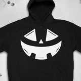 Men's Hoodie Halloween Grinning Pumpkin Face With Bold Geometric White Lines Hoodie