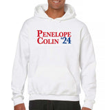 Men's Hoodie Penelope Colin 24 Bold Red Blue Typography Hoodie