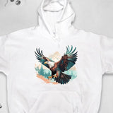 Men's Hoodie Majestic Wilderness Among Pine Trees And Soaring Eagle Sky Eagle