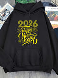 Men's Hoodie 2026 Happy New Year Sparkling Fireworks Surrounded By Festive Cheer Hoodie
