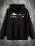 Men's Hoodie Evolution Stages Advancing Forward To Subway Train Evolution