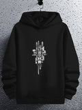 Men's Hoodie Reflective Metallic Abstract Lines With Vertical Striped Block Graphic Pattern
