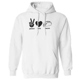 Men's Hoodie Peace Love Cheesy Goodness With Fun Line Taco