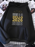 Men's Hoodie Hello 2026 With Festive Golden Firework Highlights Hoodie