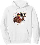 Men's Hoodie Happy Cartoon Thanksgiving Turkey With Confetti Holding Signboard Turkey