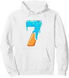 Men's Hoodie Dripping Blue Frosting With Sprinkles And Creamy Cone Number Seven