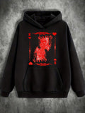 Men's Hoodie Fiery Playing Card King Surrounded By Burning Hearts King