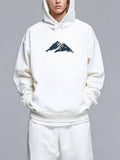Men's Hoodie Snowy Peaks Under Clear Winter Skies Mountain