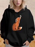 Women's Hoodie Soft Autumn Light And Calm Forest Orange Fox