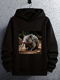 Men's Hoodie Spiky Forest Floor Creature With Detailed Texture Armadillo