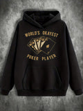 Men's Hoodie Worlds Okayest With Vintage Playing Cards Poker Player